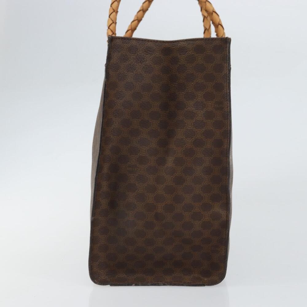CELINE Macadam Canvas Hand Bag PVC Leather Brown Gold Auth 161051 - Picture 4 of 16